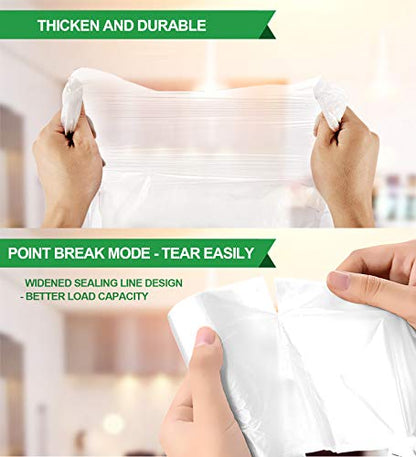 FORID Clear Small Trash Bags, 2.6 Gallon Garbage Bags, Wastebasket Bin Liners 220 Count Plastic Trash Bags for Bathroom Bedroom Office Garbage Can 10 Liters - Durable & Thick Trash Bag (Pack of 2) - size: 220 Count (Pack of 2)