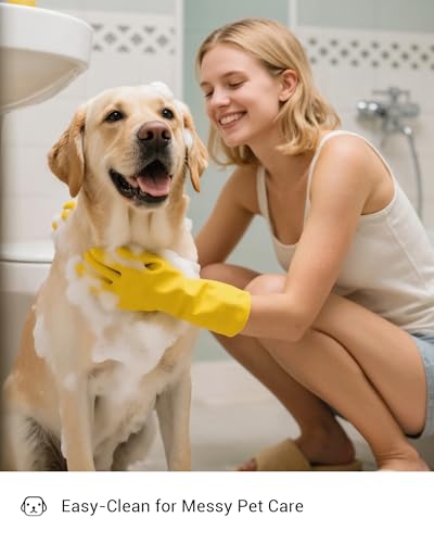 3 Pairs Rubber Dishwashing Gloves, Reusable Household Cleaning Gloves for Women Men, Kitchen and Bathroom Cleaning, Gardening, Pet Care, Extra Thickness, 20 Mil, 13", Heavy Duty, Non-Slip, XL - color: 3 Pairs, size: X-Large