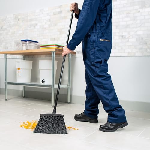 Carlisle FoodService Products Duo-Sweep Plastic Small Debris Broom with Handle, 48 Inches, Black, (Pack of 12) - color: Black, size: Pack of 12, 48 Inches