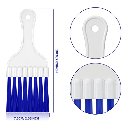 4 Packs Air Conditioner Condenser Cleaning Brush Refrigerator Coil Brush HVAC Coil Cleaner Brush Small Plastic Whisk Brush (Blue) - color: Blue