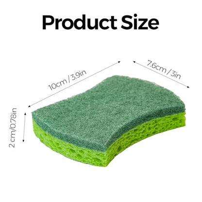 6-Pack Non-Scratch Kitchen Sponges – Durable Dish Sponges for Dishes, Pots, and Pans, Perfect for Cleaning Stainless Steel, Dishwashing, and More, Green - color: Green
