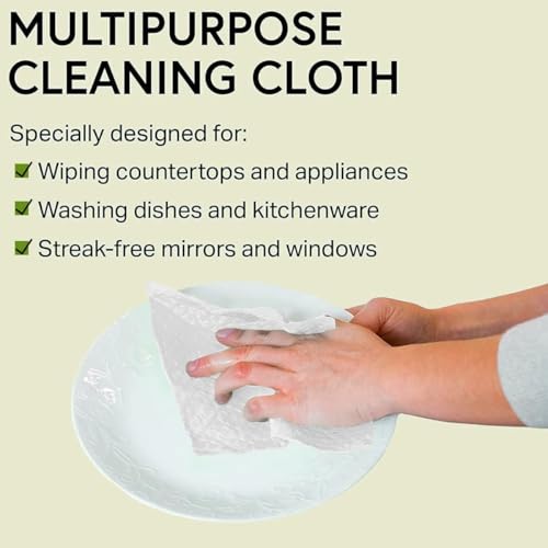 6 Packs Swedish Kitchen Dish Cloths - Reusable Paper Towels for Counters & Dishes - Eco-Friendly Cellulose Sponge Cloth - White - color: M-white