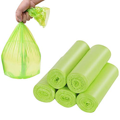 Trash Bags Biodegradable,4-6 Gallon Trash bags Recycling & Degradable Garbage Bags Compostable Bags Strong Rubbish Bags Wastebasket Liners Bags for Kitchen Bathroom Office Car(100 Counts,Green) - size: 1 Count (Pack of 100)