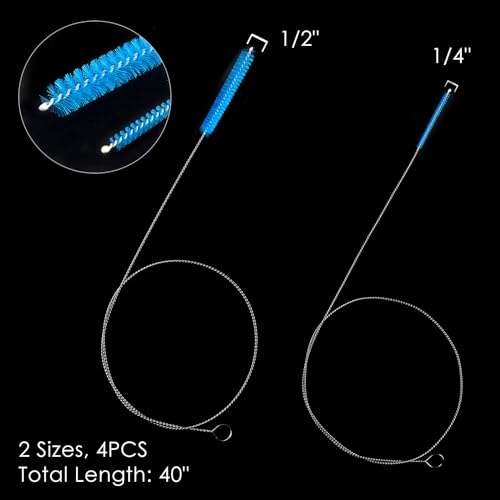 30 Inches Flexible Tube Brush, Extra Long Straw Brush, Pipe Cleaner Brush for Cleaning Straw, Feeding Tube, Siphon Hose, Drain Clog, 4PCS (Blue) - color: Blue