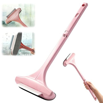 Window Screen Cleaning Brush,2-in-1 Multi-Purpose Cleaning Brush Efficient Cleaning,Window Screen Cleaner Tool with Squeegee,Mesh Cleaner Brush for Patio,Door,Porch Screens(Pink) - color: Pink