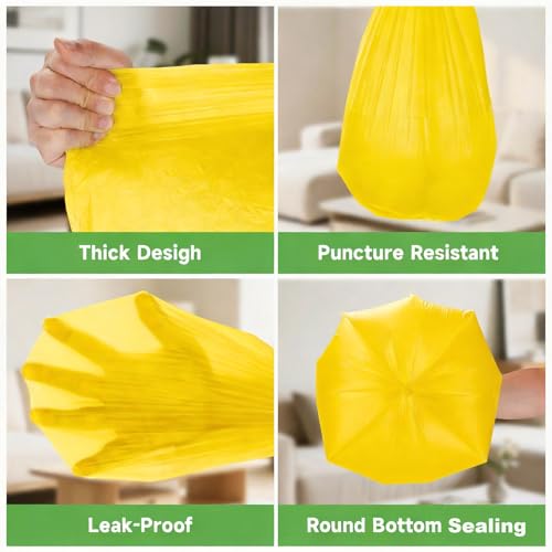 4 Gallon Trash Bag With-Handles - 4 Gal Colorful Small Bathroom Garbage Bags 200 Count 15 Liter Biodegradable Kitchen Car Office Little Wastebasket Liners Unscented - color: 4 gal Colorful 200
