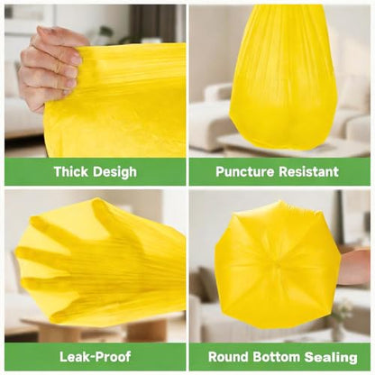 4 Gallon Trash Bag With-Handles - 4 Gal Colorful Small Bathroom Garbage Bags 200 Count 15 Liter Biodegradable Kitchen Car Office Little Wastebasket Liners Unscented - color: 4 gal Colorful 200