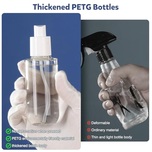 Bynccea Travel Spray Bottle 3.4oz/100ml Plastic Mini Bottle Set - Fine Mist Mini Empty Spray Bottles - Refillable Small Spray Bottles for Cleaning Solutions, Liquid Cosmetics - color: Clear*2