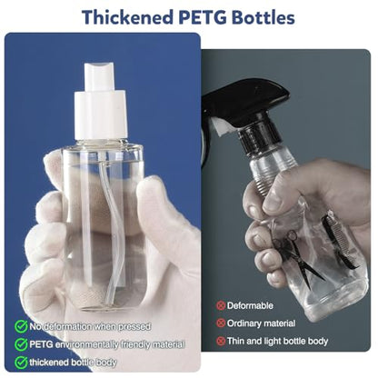 Bynccea Travel Spray Bottle 3.4oz/100ml Plastic Mini Bottle Set - Fine Mist Mini Empty Spray Bottles - Refillable Small Spray Bottles for Cleaning Solutions, Liquid Cosmetics - color: Clear*2
