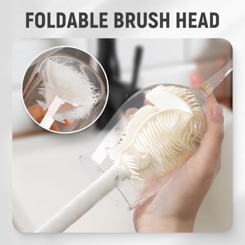 360° Flexible Silicone Bottle Brush with Long Handle, 2025 Deep Cleaning Brush for Narrow Neck Bottles, Water Bottles, Flasks (2)