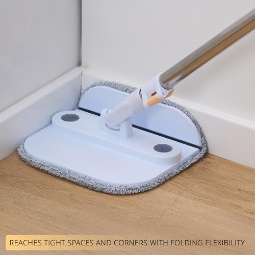 True & Tidy® TrueClean Mop and Bucket System Plus with New Easy Lift Inner Bucket, Self Wringing, Separates Clean from Dirty Water, Folding Mop Head, Dual Brush System, 4-pc Machine Washable Pads - size: Mop & Bucket w/ 4 Mop Pads