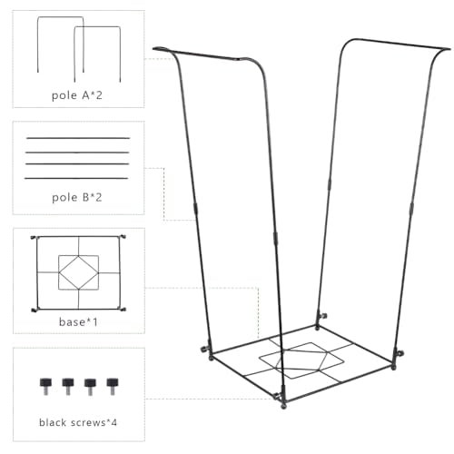 Trash Bag Holder, 30-45 Gallon Metal Garbage Bag Holder, Multi-use Portable Trash Bag Holder Stand, Square Pattern Base Leaf Bag Holder for Patio, Yard, Garden - color: BlackC-1 PC