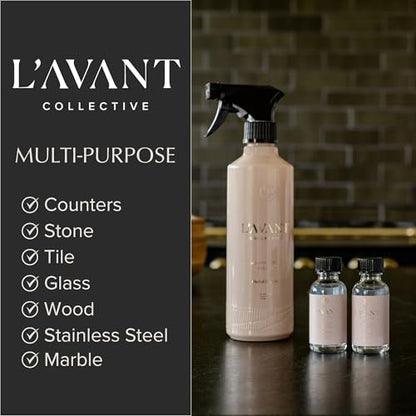 L'AVANT Collective Luxury Multipurpose Surface Cleaner | All Purpose Cleaning Spray, Plant-Based & Non-Toxic, EPA Safer Choice, Refillable Glass Bottle | 16 Fl Oz | Blushed Bergamot - size: 16 Fl Oz (Pack of 1)