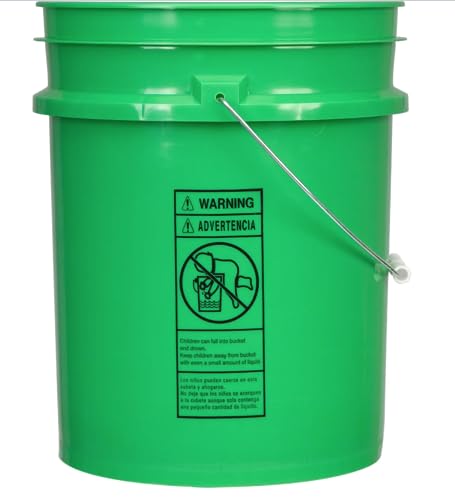 House Naturals 5 Gallon Food Grade Plastic Bucket with Air Tight Screw on Lid Made in USA Container (Green Bucket with White Lid) - color: Green Bucket With White Lid