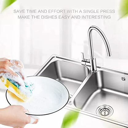 Yosoo Dish, Press Design Automatic Liquid Dispenser with Sponge Holder, for Home Kitchen Countertop Grey