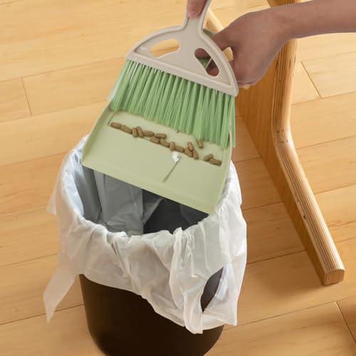 Mini Dustpan and Brush Set Portable Small Broom with Dust Pan Handheld Hangable Whisk Broom and Dust Pan for Home, Kitchen, Table, Office, Car 1 Pcs (Green) - color: Green