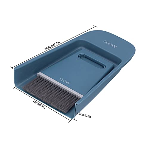 Handheld Broom and Dustpan Set Small Dust Pan and Brush Set, Small Broom and Dustpan Set, Portable 3 in 1 Mini Squeegee Dustpan and Cleaning Brush Set for Office Cleaning, Desk