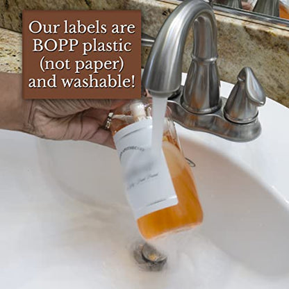 Clear Refillable Hand and Dish Soap Dispenser Set with Pumps for Kitchen Sink - PET Plastic Soap Bottles Refillable with Pump - Waterproof Labels - 16 oz, 2 Pack (Black Plastic) - color: Black Pumps
