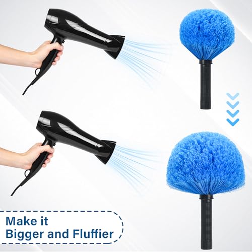 26 Feet High Reach Cobweb Duster with 6-21Ft Extension Pole, Webster Cobweb Duster with Telescopic Aluminum Pole, Spider Web Brush for Outdoor & Indoor Cleaning
