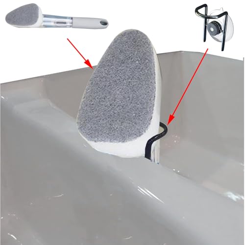 Soap Dispensing Palm Brush Holder Dish Brush Holder for Kitchen Brush Dish Brush with Soap Dispenser Pot Black Sink Stand Organizer (Closed Type)