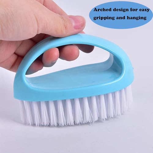 2 Pack Scrubbing Brushes for Cleaning, Heavy Duty Scrub Brush Nylon Stiff Bristles,Scrubber Cleaner Brush for Bathroom,Showe,Sink,Kitchen,Bathtub,Floor,Multi-Purpose Cleaning Brush (Green+Blue) - color: Green+blue