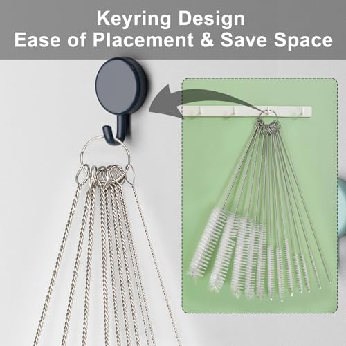 Ixiaoyoo Straw Cleaner Brush Set, 12-Piece 11.8 Inch Long Botthle Cleaning Brush, Nylon Tube Brush Kit for Straws on Tumbler, Water Bottle, Sippy Cup and Pipes, Tubes or Tea Pot Spout - color: 11.8 Inch White Cleaning Brushes