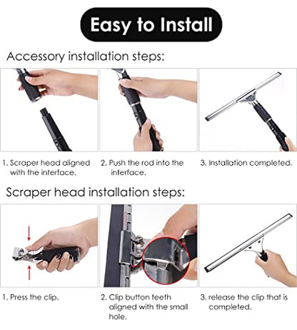 Professional Window Washing Kit with 24.6ft Extension Pole, Window Cleaning Tool & Squeegee for Home, Commercial & Hotel Use - 7.5m Length - size: Length 7.5m/295inch/24.6ft