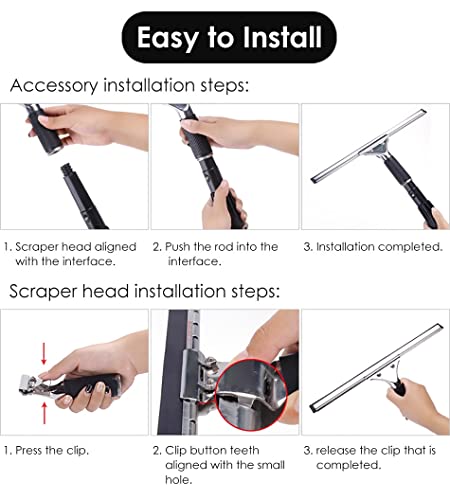 Professional Window Washing Kit with 14.8ft Extendable Pole, Squeegee & Cleaning Tool - Ideal for Commercial, Hotels & Home Use - size: Length 4.5m/177inch/14.8ft