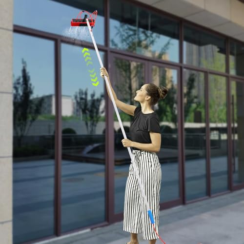 30ft Water Fed Pole Kit Solar Panel Cleaning Brush, Adjustable Window Cleaning Poles with 14in Water Fed Cleaning Brush, Solar Panel Cleaning Pole Outdoor Window Washing Equipment (30Ft, 14in Brush) - size: 30Ft, 14in Brush