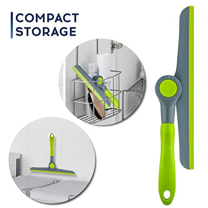DSV Standard 10" Heavy Duty Green, Grey Window Cleaning Squeegee, Handheld Squeegee for Glass Doors, Windows, Car Windshields & More - color: Green