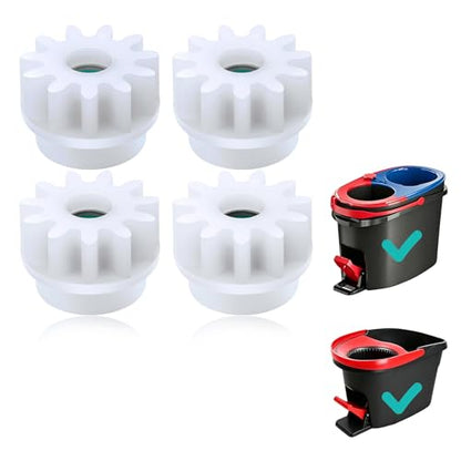Spin Mop Bucket Gear Replacement, 4-Pack Compatible with O-Ceda & Vilida | Universal Fit for Most Rotary Mops, Plastic & Steel Pedal Sprocket for Easywring & RinsClean Systems - color: 4-piece Set