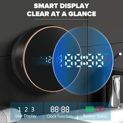 Automatic Soap Dispenser Liquid Bathroom: Wall Mount Rechargeable Touchless Adjustable Auto Smart Electric Plastic Black Soap Dispenser with Clock - Kitchen - Hand Dish Lotion Couple Kids - color: Liquid Black