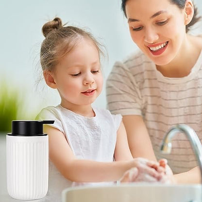 BosilunLife Dish Hand Soap Dispenser - White Liquid Pump soap Dispenser for Bathroom Decro 12oz Ceramic Kitchen Dish Dispenser with Rust-Proof Liquid Pump Modern Refillable Lotion Bottles - color: White Lotion Pump