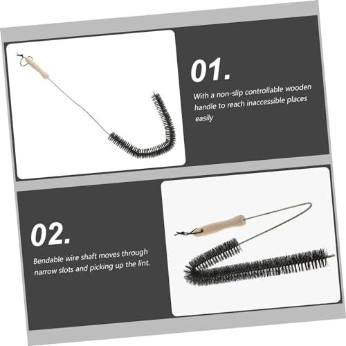 Dryer Vent Cleaning Brush 27.95 Inch Flexible Lint Remover with Bendable Wire Shaft and Non-Slip Handle for Refrigerator Coil and Appliance Dust Cleaning