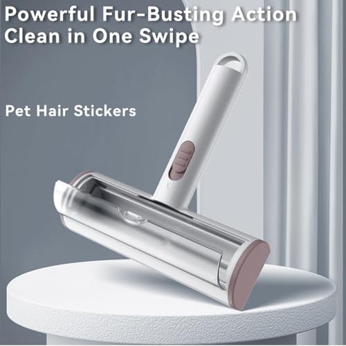 Pet Hair Remover, Lint Brush - Reusable Lint Roller for Cat & Dog Hair on Couch, Carpet, Rugs & Bedding - Portable, Eco-Friendly, No Need for Lint Roller Refills (Brown & White) - color: Brown & White