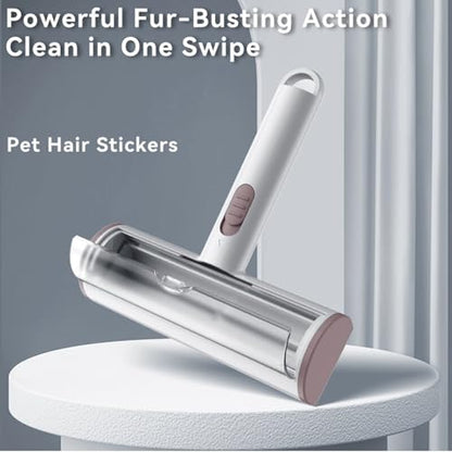 Pet Hair Remover, Lint Brush - Reusable Lint Roller for Cat & Dog Hair on Couch, Carpet, Rugs & Bedding - Portable, Eco-Friendly, No Need for Lint Roller Refills (Brown & White) - color: Brown & White