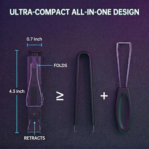 2-in-1 Keycap Puller & Switch Puller Tool with 2 Cleaning Brushes, 4-Claw Spring-Loaded Switch Remover, Keyboard Maintenance Kit Compatible with Cherry MX Gateron Kailh Outemu Switches
