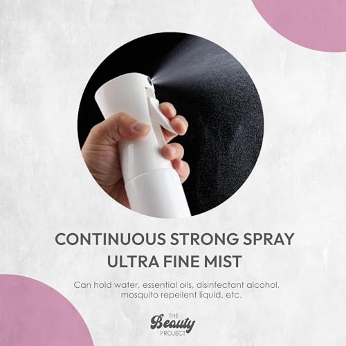 Spray Bottle Mister for Hair - Continuous Mister, Fine Water Mist, Trusted by Professional Salons & Barbers, 10.1oz - Clear Bottle (Pink) - color: Pink