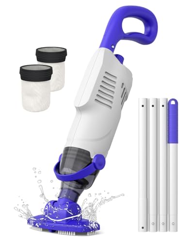 Little Shark Pool Vacuum for Above Ground Pool, Hot Tub Vacuum with a 60w Motor,18 Gal/Min Powerful Suction, Compact & Light Pool Vacuum with 5000mAh Battery, 1h Running Time