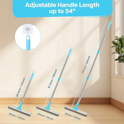 3PCS Carpet Rake for Pet Hair Removal, 54” Adjustable Long Handle, Dual-Sided Metal & Silicone Head,Reusable Pet Hair Remover Scraper Rake Carpet,Dog Hair Broom for Rugs,Mats,Couch and Furniture.
