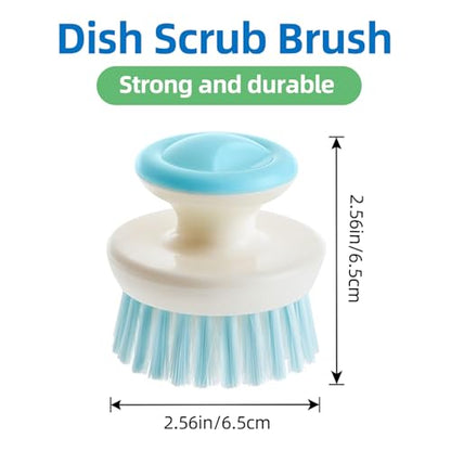 Dish Scrub Brush，Scrub Brushes for Cleaning，Dish Scrubber Brush with Handle，Kitchen Scrub Brush for Sink, Pots, Pans