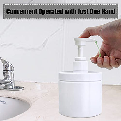 Cosywell Pump Bottle Dispenser Plastic Pump Bottles Refillable Bottles Wide Mouth Jar Style Empty Pump Bottles Bathroom Shower Containers for Lotion Shampoo Conditioner (White, 2X 500ml) - color: White, size: 2x 500ml