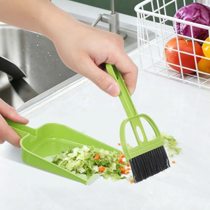 DECHOUS 6 Pack Mini Broom and Dustpan Set Desktop Cleaning Brush Set with Soft Bristles and Pointed Bristles for Desk Keyboard Windowsill Counter Home Office Sweeping Tools