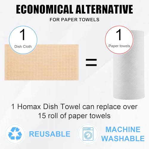 Homaxy 100% Cotton Terry Kitchen Towels(Apricot, 13 x 28 inches), Checkered Designed, Soft and Super Absorbent Dish Towels, 4 Pack - color: Apricot, size: 13 X 28 - 4 Pack