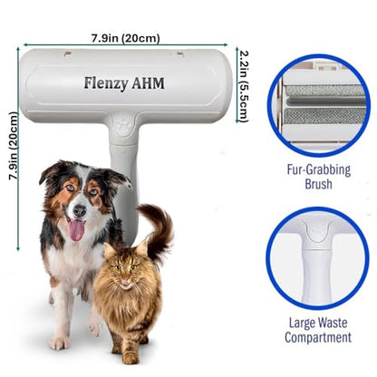 Pet Hair Remover Tool, Reusable Lint Roller Brush for Cat and Dog Hair and Fur Remover from Sofa, Couch, Furniture, Carpet, Bedding, Clothes and Car Seat. Waterproof, Portable and Easy to Clean-White - color: White