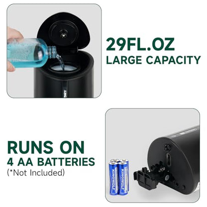 anydry 29fl.oz/850ml Commercial Automatic Liquid Soap Dispenser Wall-Mounted Large Capacity Model AD1209 Black - color: Black