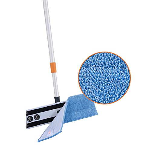 Superio Miracle Mop Set, Kitchen and Bath Cleaning Set with Velcro Mop Head, Microfiber Mopping Pad with Telescopic Handle, for Hardwood Floors, Ceramic, Vinyl, Laminate, Linoleum and More - size: Full Mop