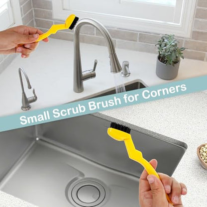 4pcs Bathroom Gap Cleaning Brush, Small Crevice Cleaning Brushes, Hand-Held Groove Gap Cleaning Tools, Sliding Door or Window Track Cleaning Brush, Ideal for Gaps, Crevices, and Window Tracks