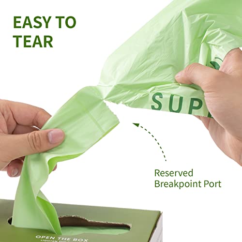 SUPERBIO 1.6 Gallon Handle Tie Compostable Food Scrap Bags For Counter Top Compost Bin, Small Compost Bags, 50 Count, 6 Liter, BPI & OK compost INDUSTRIAL Certified - color: 1.6 Gallon Handle Tie, 50 Count