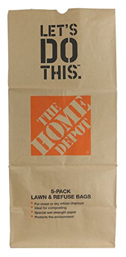 THE HOME DEPOT Heavy Duty Brown Paper 30 Gallon Lawn and Refuse Bags for Home and Garden (15 Lawn Bags) - size: 15 Count (Pack of 1)
